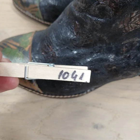 Spring Step L'Artiste Waterlily Boots Women 9 Multicolor Leather Block Heel - Picture 12 of 12